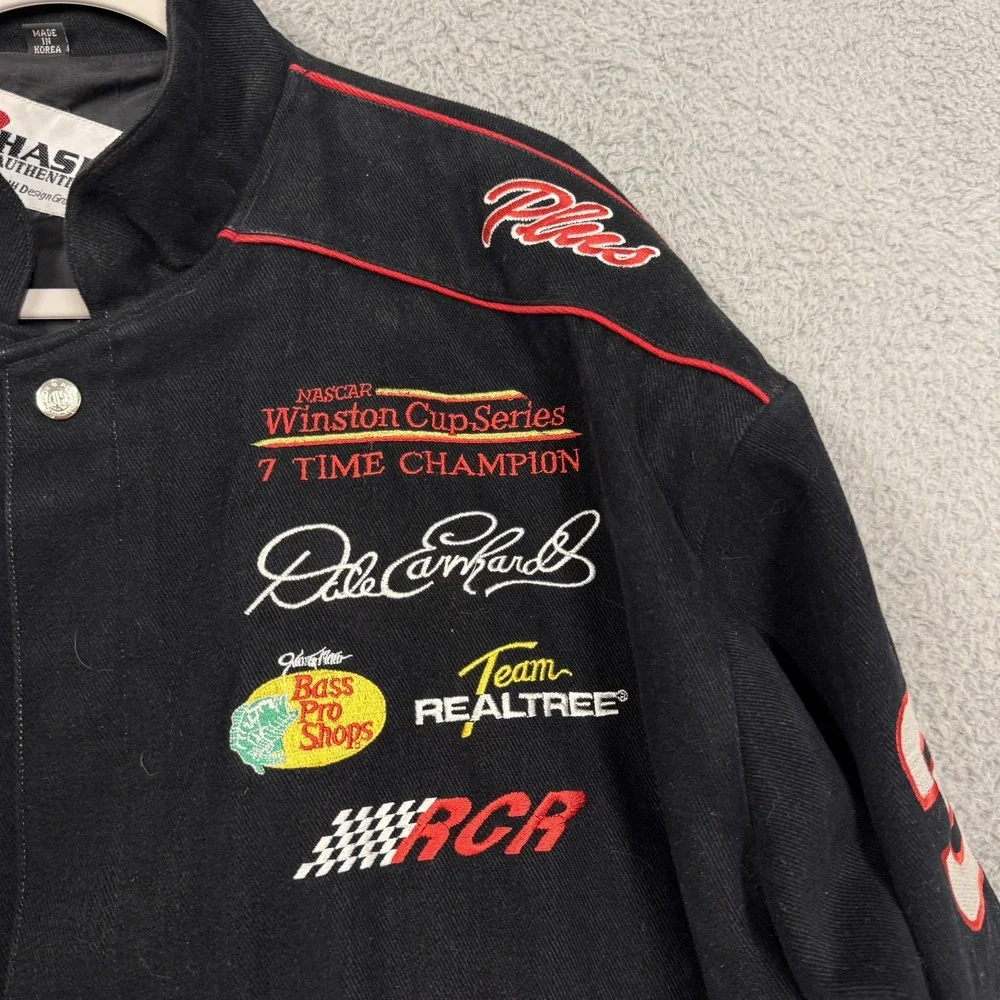 Vintage Dale Earnhardt Goodwrench Service Jacket Mens XL Black NASCAR Chase